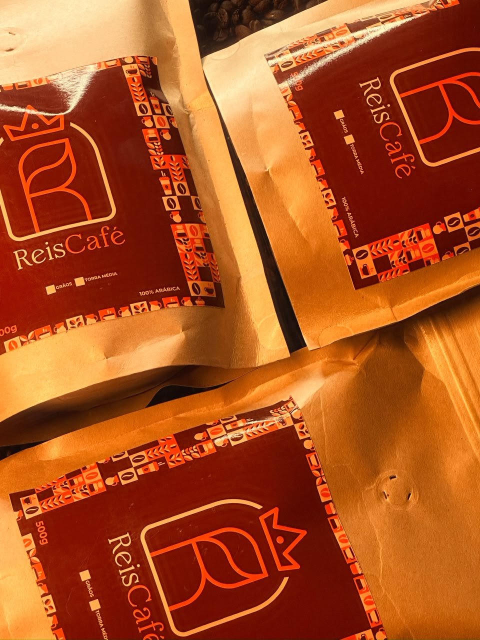 Pacotes ReisCafé 500g, 100% arábica, torra média